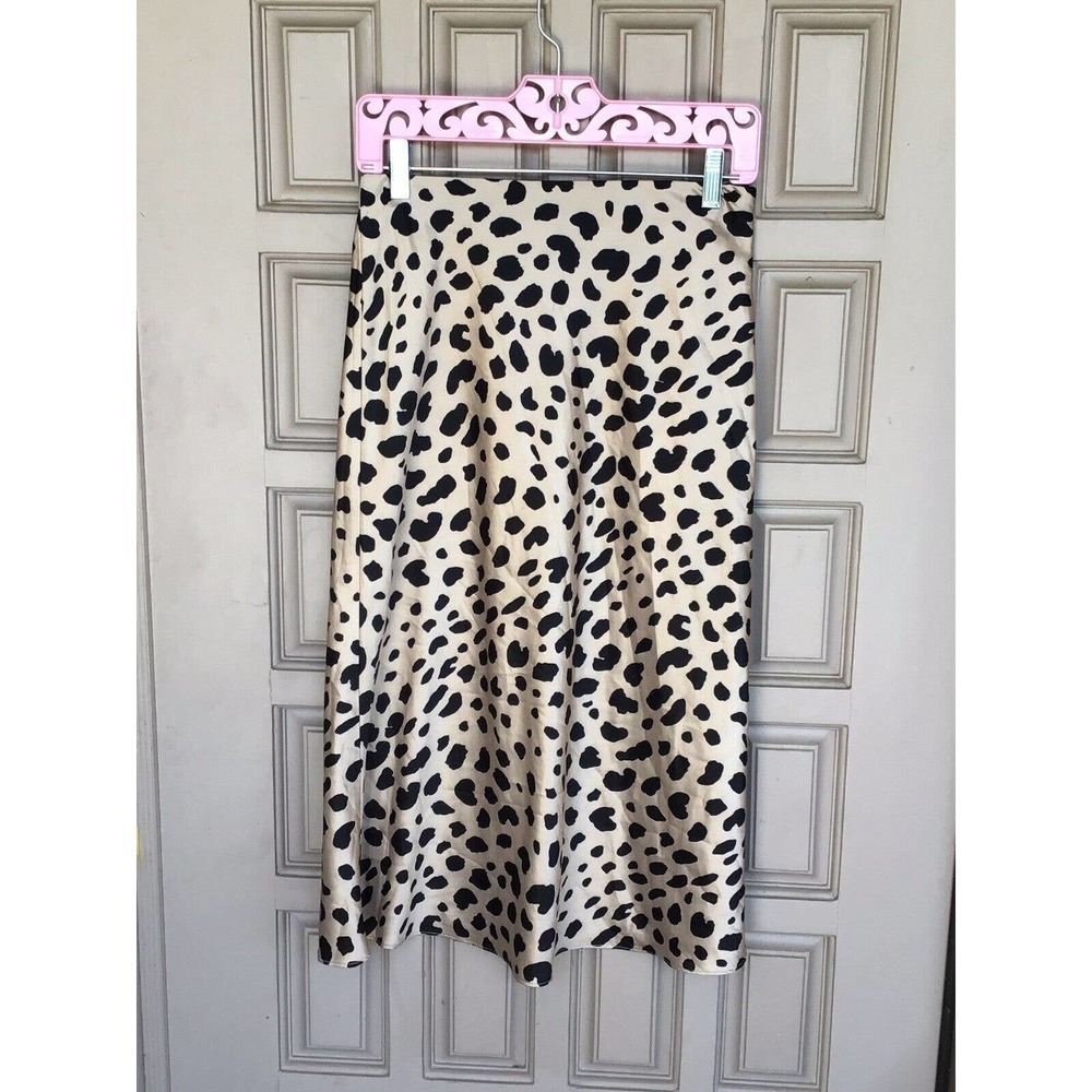 e.ssue Midi Slip Skirt SzS Animal Print Elastic+ Side Zip Pre-Owned